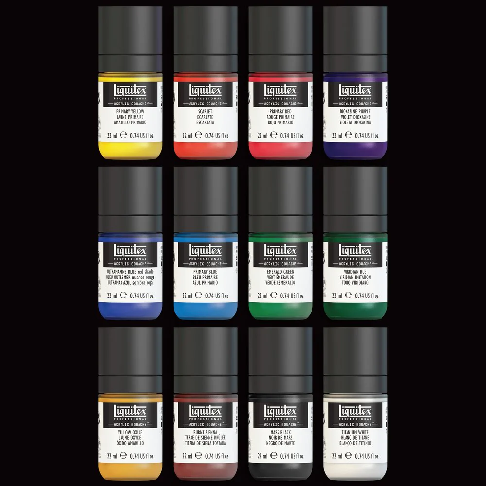 Acrylic Gouache Set - 12x22ml - Essentials - Image 3