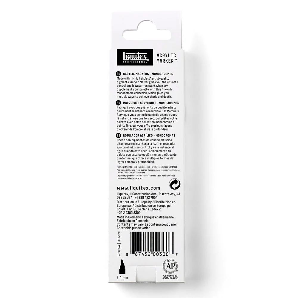 Acrylic Marker Set - 3x2mm - Monochromes - Image 6