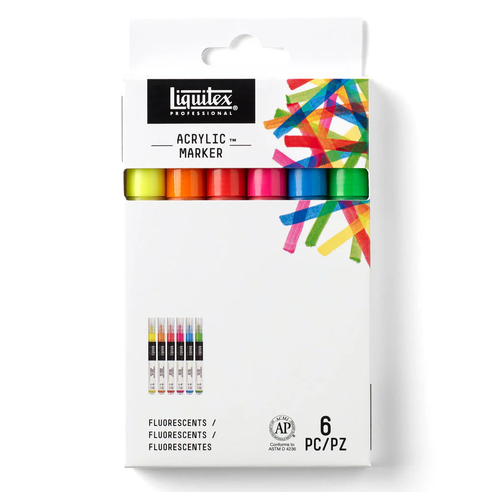 Acrylic Marker Set- 6x2mm - Fluorescents - Image 3